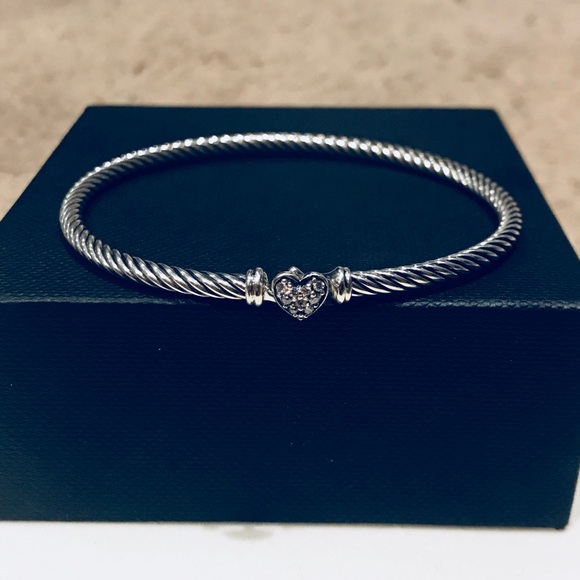 David Yurman Jewelry - David Yurman 3mm cable bracelet with diamonds